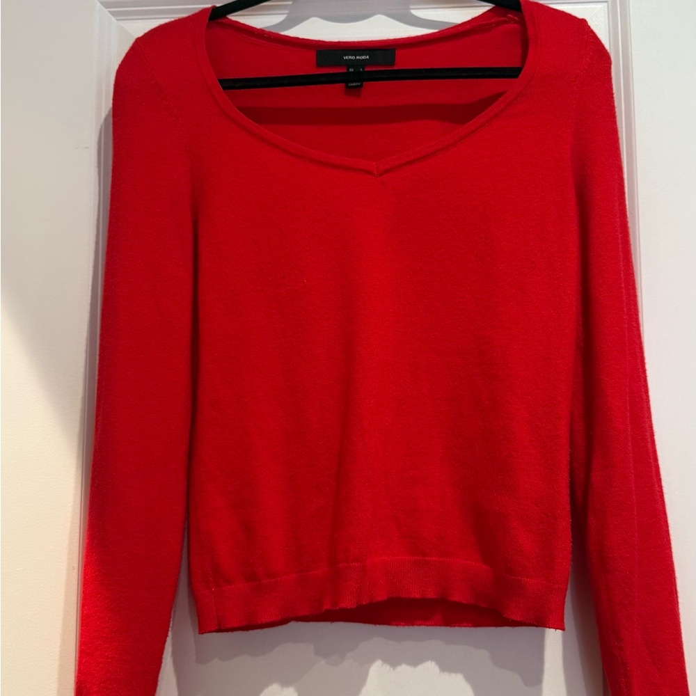 Vero Moda Vibrant Red Knit Top